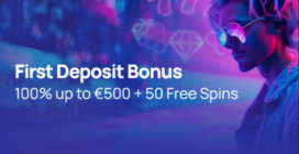 First Deposit Bonus<br>100% up to A$500 + 50 FS