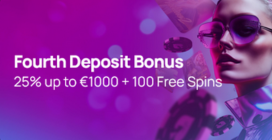 Fourth Deposit Bonus<br>25% up to A$1000 + 100 FS