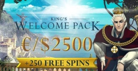 KING’S WELCOME PACK<br>UP TO A$2500 + 250 FS