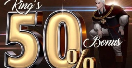 KING’S 50% Bonus<br>50% up to A$75 Bonus